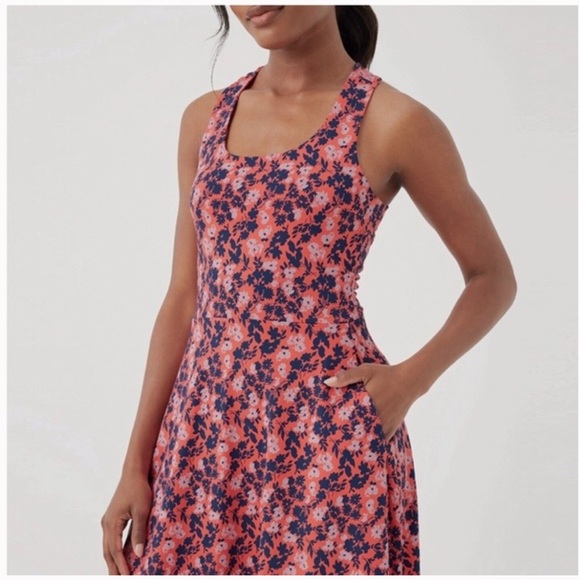 Pact Organic Cotton Fit & Flare Open Back Maxi Dress Sweet Cayenne W1898 Sz M - Picture 2 of 13